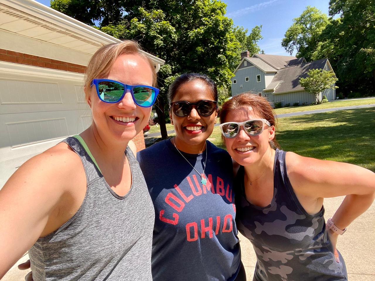 Lindsay Madaras, Senior Manager, Associate Well-Being, left, Mary Savitha, Director, Delivery Operations, and Maile Kusano, LivingWell Project Manager, right