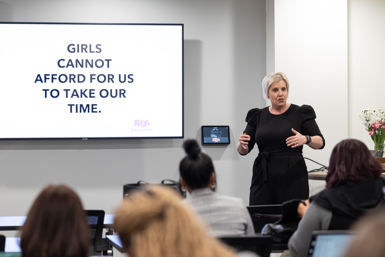 Dr. Lisa Hinkelman, founder and CEO of ROX, speaks The Girls Are Not OK event on March 26 in Columbus, Ohio