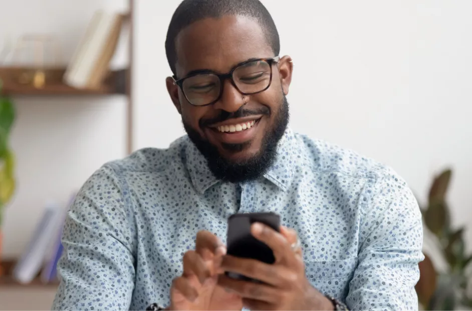 Man looking at mobile phone
