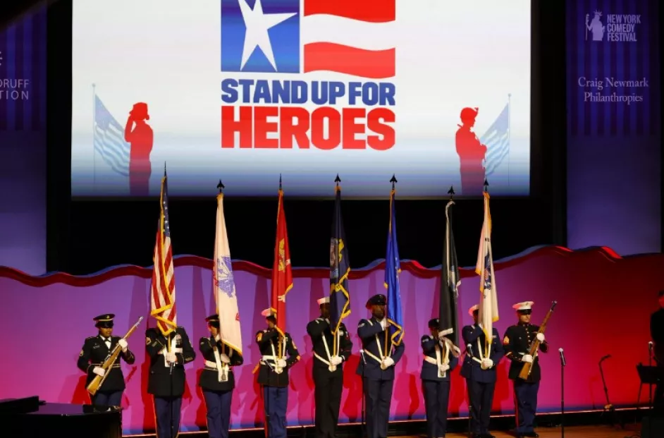Flags are presented at the annual Stand Up for Heroes event