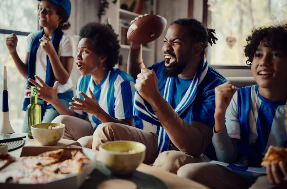 fans watching football