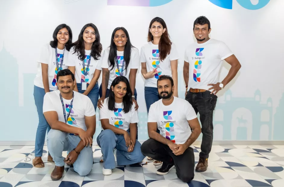 Group picture of Bread Financial's Living Well team in India