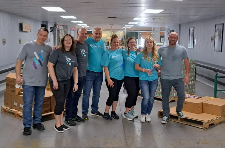 Bread Financial associates volunteering at the Mid-Ohio Food Collective.