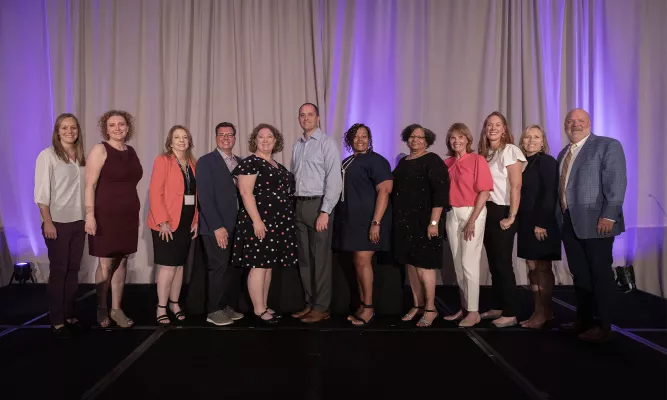 2024 PlanSponsor of the Year winners pictured at the Excellence in Retirement Awards dinner in Chicago.