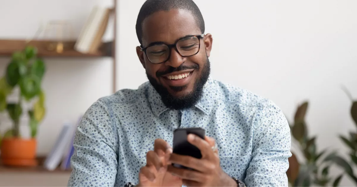 Man looking at mobile phone