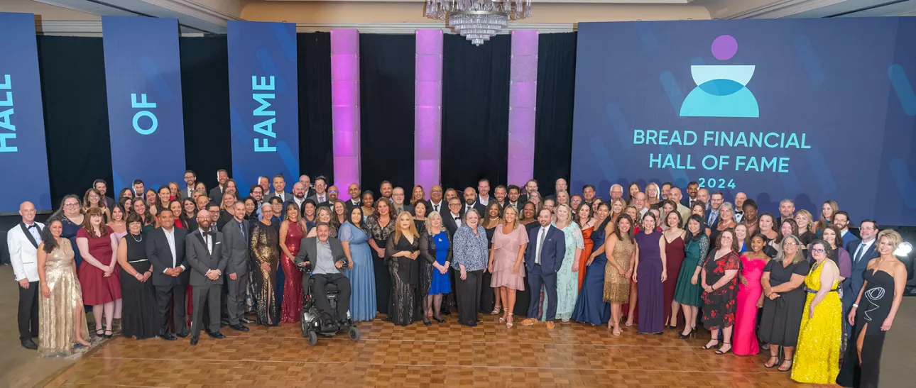 Group photo at the Bread Financial Hall of Fame awards ceremony in May 2024.