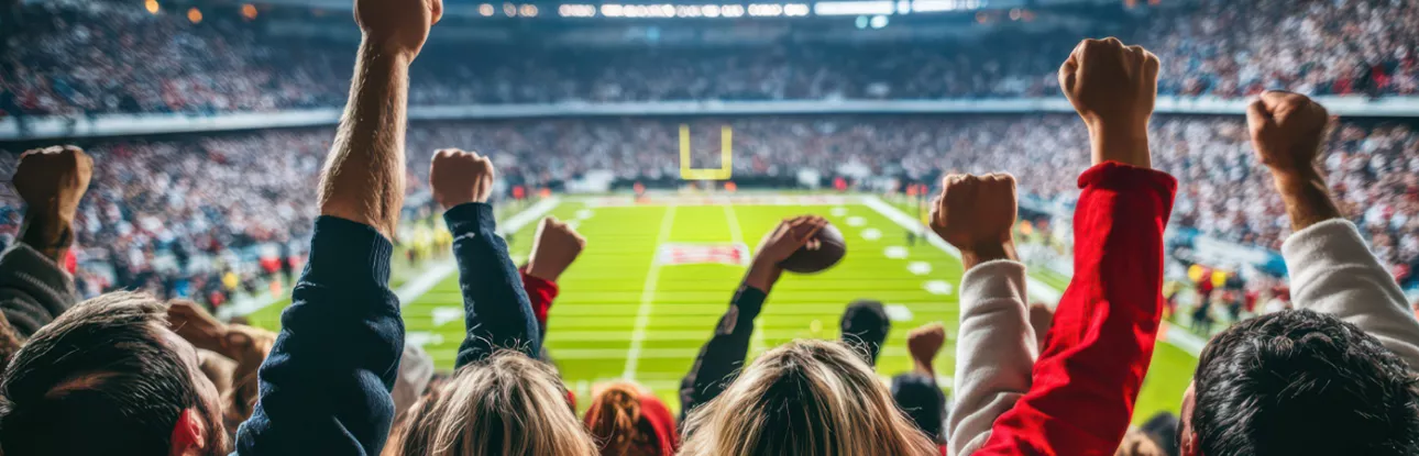 Fans cheer at a game