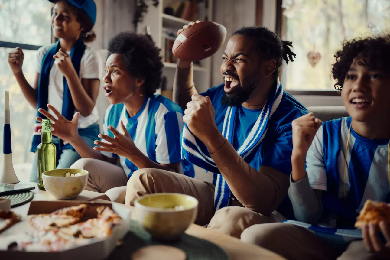 fans watching football